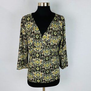 Emma James Criss Cross Boho Print Top